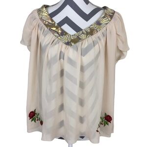HAZEL Floral Sheer Top Size S
